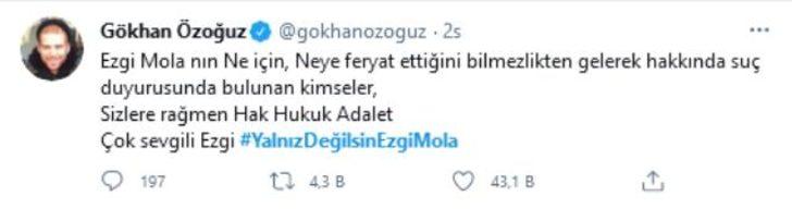 Sanat camiası Ezgi Mola için seferber oldu: Az bile söylemiş