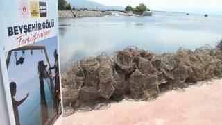 Beyşehir Gölü'nü temizleme çalışmaları sürüyor