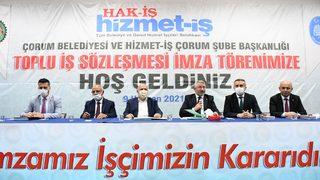 Çorum Belediyesinde imzalanan TİS ile işçilere yüzde 32 zam yapıldı