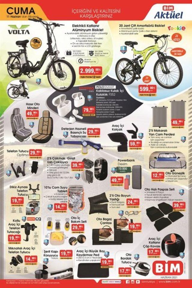11 Haziran BİM aktüel ürünler listesi yayınlandı! BİM'de bu hafta elektrikli katlanır bisiklet indirimde!