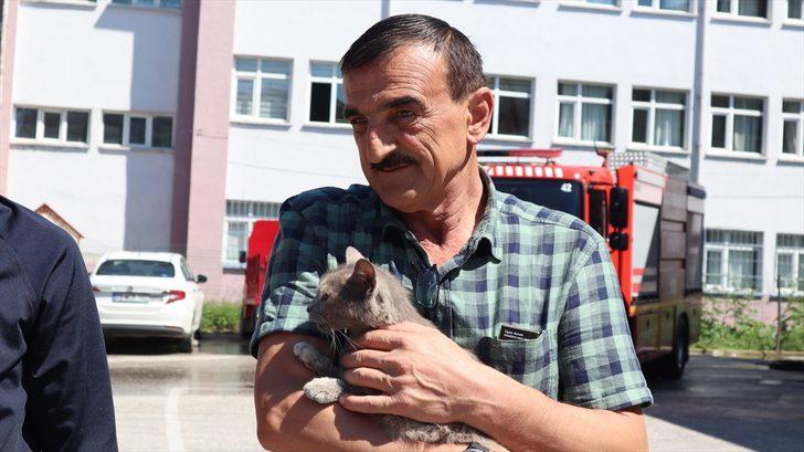 Bolu'da sattıkları aracın motor bölümüne giren kedi yavrusunu Düzce'de teslim aldılar G3