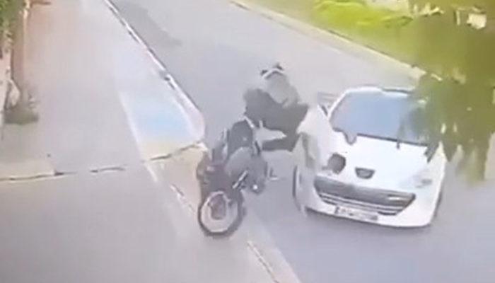 Pendik’te feci kaza! Motosiklet sürücüsü metrelerce ileriye savruldu