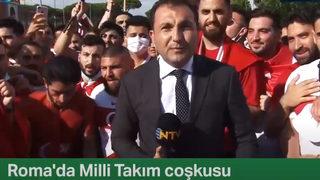Türkiye-İtalya maçı öncesi NTV muhabirinin zor anları