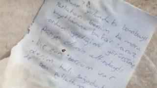 Yanan aracın yanına bırakılan not kafaları karıştırdı: Bombaları ben patlattım