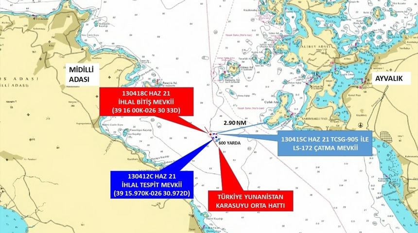 Ayvalık açıklarında hareketli anlar! Yunan sahil güvenlik botu Türk kara sularından çıkarıldı