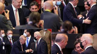 Kritik görüşme öncesi dikkat çeken kareler! Erdoğan ve Biden bir araya geldi