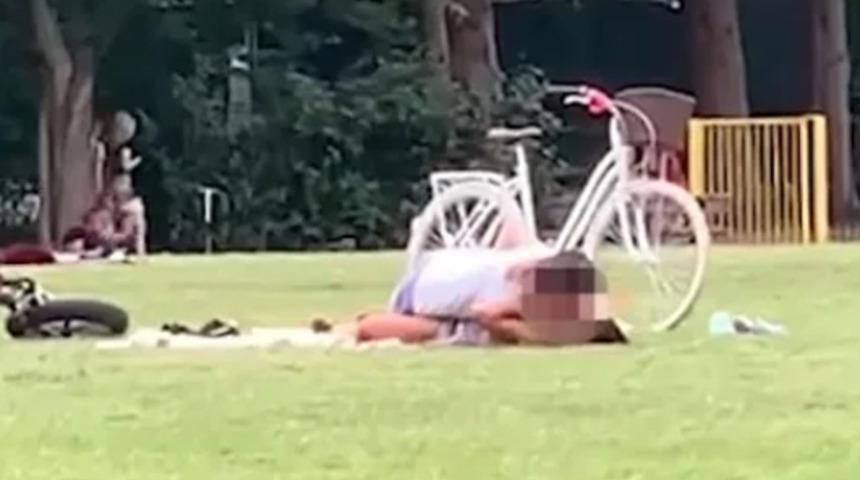 Rezalet! Kimseyi umursamadan parkta cinsel ilişkiye girdiler