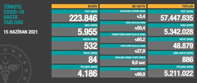 15 Haziran Salı koronavirüs tablosu açıklandı mı? Günlük vaka sayısı kaç oldu?