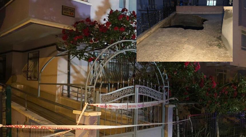 Ankara'da panik anları! Temeli hasar gören 3 katlı bina tahliye edildi