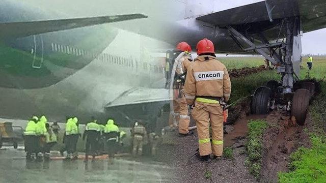Kırım'da yolcu uçağı pistten çıktı