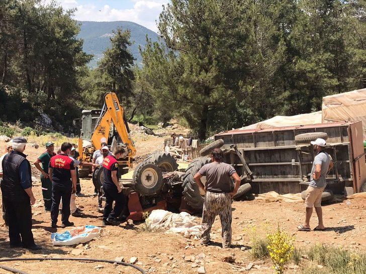 Muğla'da şarampole devrilen traktörün sürücüsü yaralandı G2