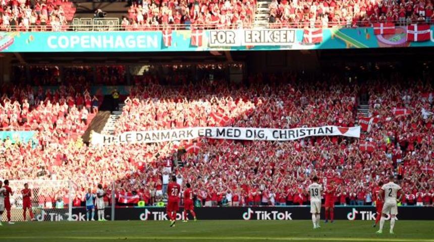 EURO 2020'de tarihi anlar! Danimarka-Belçika maçında herkes Eriksen'i alkışladı