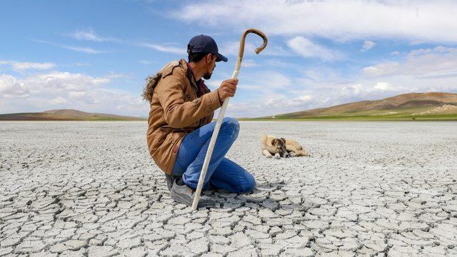 Van'da çekilen bu fotoğraf, kuraklığın geldiği boyutlara dair fikir veriyor.