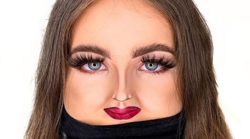 Sosyal medyanın yeni makyaj trendi! Maske takarken gözükmediği için artık burun makyajı yapılıyor