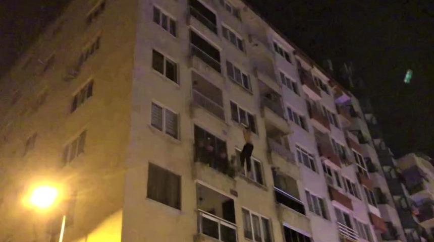 Denizli'de korku dolu anlar! Kendini 4. kattan boşluğa bıraktı