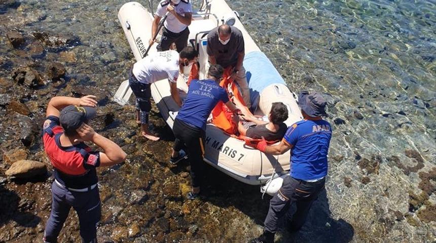 Muğla'da balık tutmaya çalışırken kayalıklara düşen kişi ekiplerce kurtarıldı