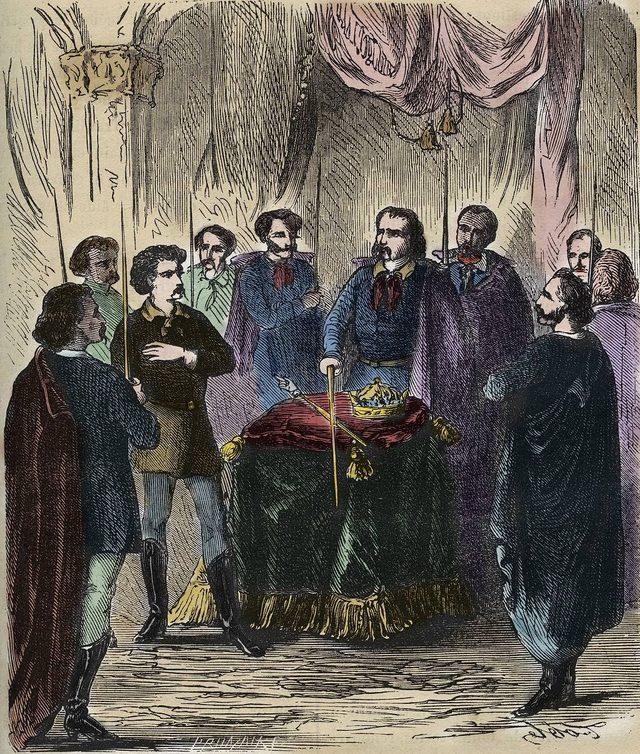 19'uncu yüzyıla ait bir üyeliğe kabul töreninin tasviri