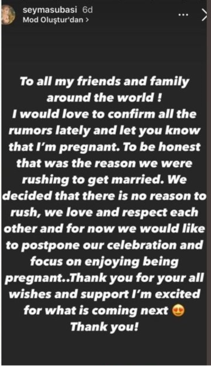 'Evlenmeden olmaz' diyen Şeyma Subaşı'dan hamilelik itirafı! Sosyal medyada paylaşıp sildi: "Hamileyim!" G5