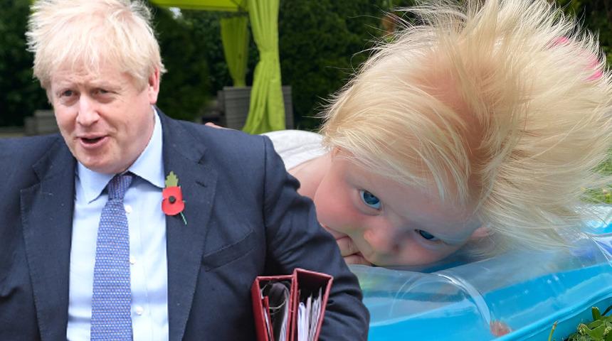 Gören bir daha bakıyor! Küçük 'Boris Johnson' saçlarıyla şaşkına çevirdi