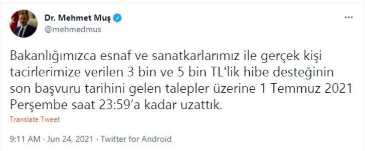 Esnafa hibe desteğinde başvuru süresi uzatıldı! Esnafa hibe desteği ne zaman bitiyor? G3