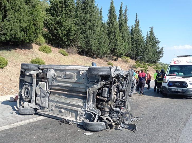 Aydın'da otomobilin bariyere çarparak takla attığı kazada 4 kişi yaralandı G1