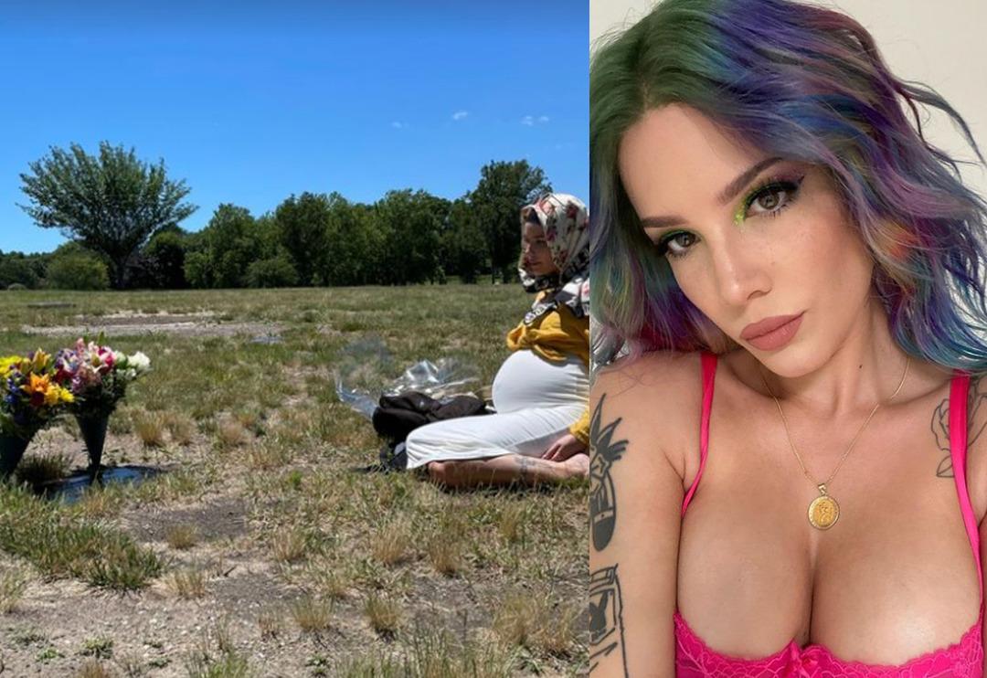 D&uuml;nyaca &uuml;nl&uuml; ABD'li şarkıcı Halsey, T&uuml;rk sevgilisinin annesinin mezarını ziyaret etti! Baş&ouml;rt&uuml;s&uuml;n&uuml; taktı, diz &ccedil;&ouml;k&uuml;p dua etti!