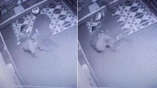 İmamın, müezzine tabureyle saldırdığı anlar kamerada