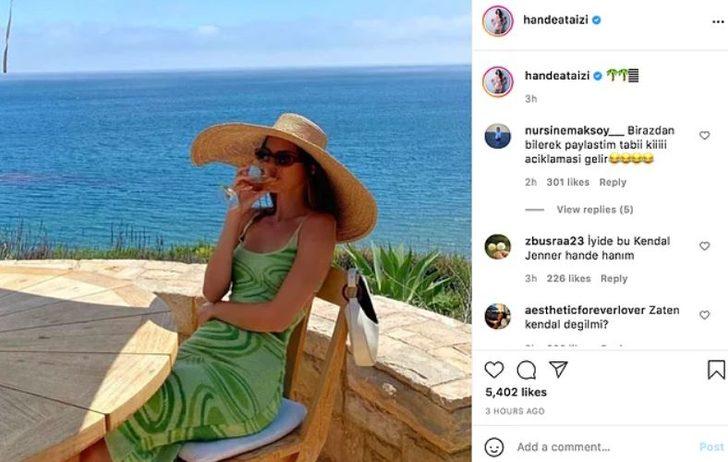 Hande Ataizi alay konusu oldu! Kendi diye Kendall Jenner fotoğrafını paylaştı G3