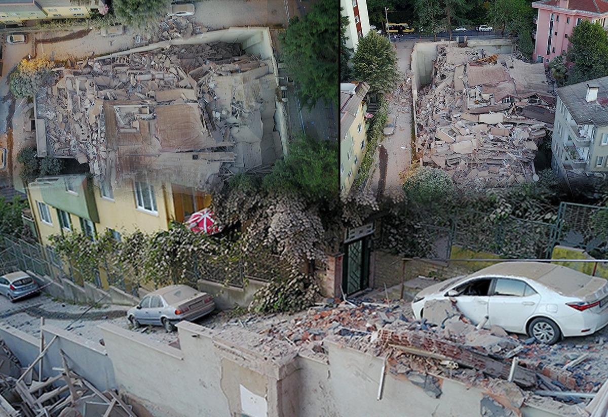 Sarıyer'de 9 katlı boş bina &ccedil;&ouml;kt&uuml;