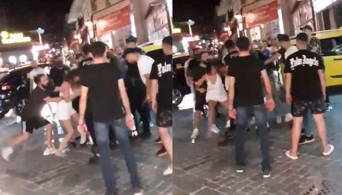 Antalya'daki kız kavgasını polisler bile zor ayırdı! 