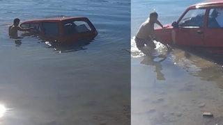 Balık tutmaya gittiği barajdan balık yerine otomobilini çıkardı