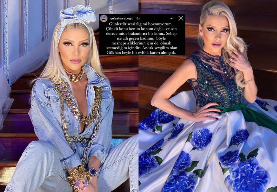 &Uuml;nl&uuml; modacı G&uuml;lşah Sara&ccedil;oğlu sevgilisi G&ouml;khan G&ouml;z ile nikah masasından d&ouml;nd&uuml;!