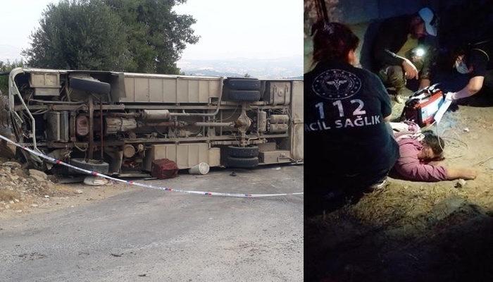 Mersin'de tarım işçilerini taşıyan midibüs devrildi: 1 ölü, 14 yaralı