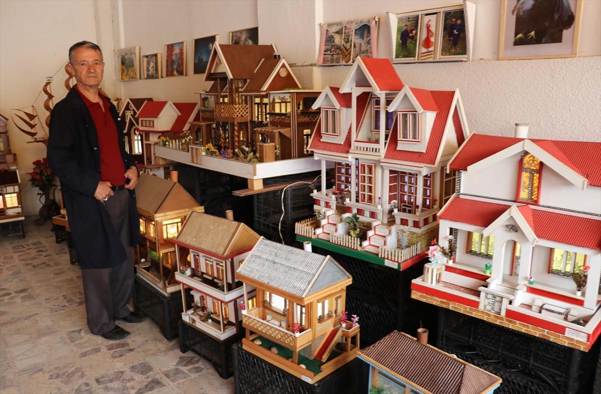 &Ccedil;ocukluk &ouml;zlemini atık malzemelerden yaptığı ahşap evlerle gideriyor