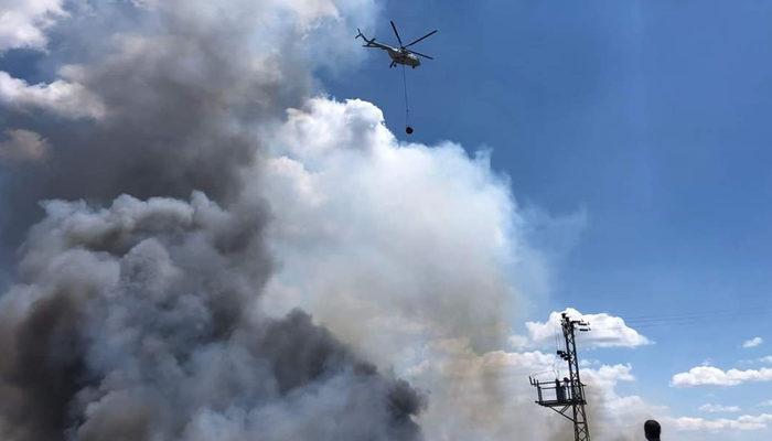 Çanakkale'de büyük yangın! Helikopterler havadan müdahale etti