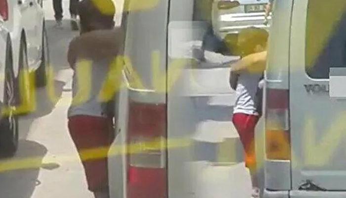 Trafikte dehşete düşüren anlar! 3 yaşındaki çocuğa, babasından 'yaramazlık' cezası