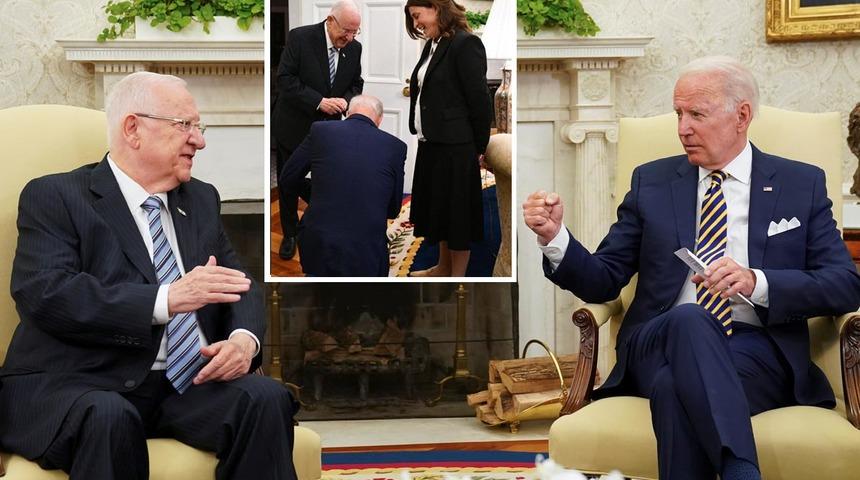 Biden'ın diz çöktüğü fotoğraf sosyal medyada gündem oldu