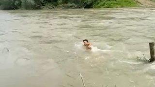 Nehirde kayboldu, saniyeler önceki görüntüsü ortaya çıktı