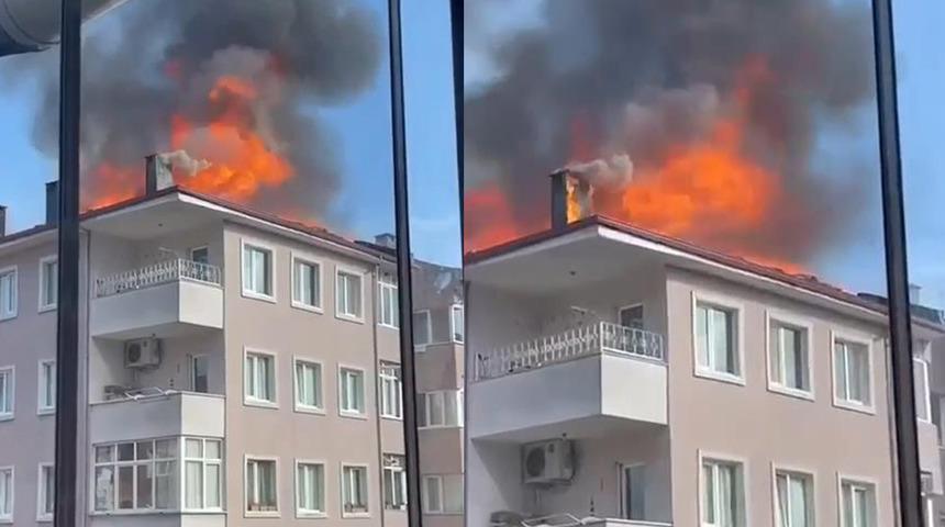 İstanbul'da 10 katlı binada korkutan yangın