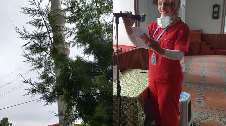 Amasyalı Gülseren hemşire, cami hoparlöründen aşı çağrısı yaptı