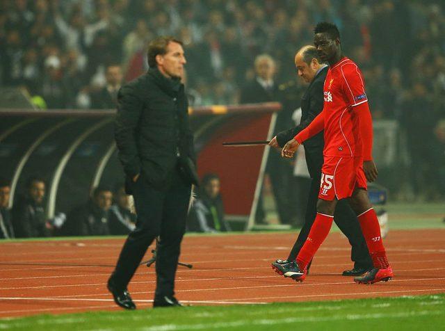 Liverpool menajeri Brendan Rodgers (solda) ve Balotelli