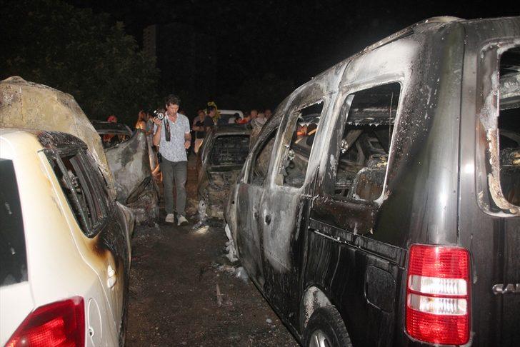 Mersin'de otellerin ortak kullandığı otoparkta çıkan yangında 12 araç hasar gördü G3