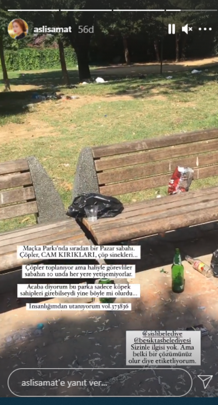 Oyuncu Aslı Samat'tan 'Maçka Parkı' isyanı G5