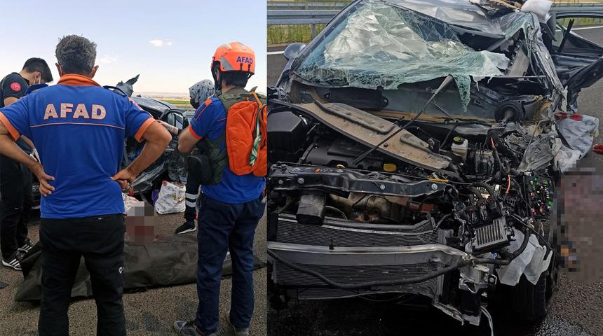 Korkun&ccedil; kaza! Bariyerlere &ccedil;arpan otomobildeki karı-kocayı &ouml;l&uuml;m ayırdı