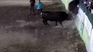 Rakibinden kaçan boğa, tribüne çıkmaya çalıştı! Panik anları saniye saniye görüntülendi