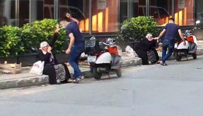 İstanbul'da dehşete düşüren görüntüler! Annesini sokak ortasında darp etti