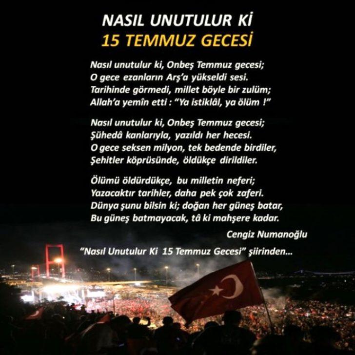 Ömer Halisdemirli 15 Temmuz kısa mesajları ve sözleri! Fotoğraflı 15 Temmuz darbe şiirleri G5