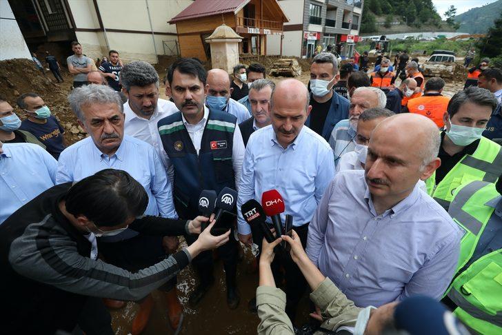 Bakanlar Soylu, Kurum ve Karaismailoğlu, Rize'de afet bölgesinde incelemelerde bulundu G1