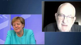 Almanya Başbakanı Merkel'in canlı yayında zor anları! Yorgunluktan gözlerini açamadı