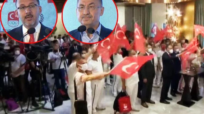 Tokyo 2020 için yola çıktı! Cumhurbaşkanı Yardımcısı Fuat Oktay ve Bakan Kasapoğlu'ndan başarı dileği
